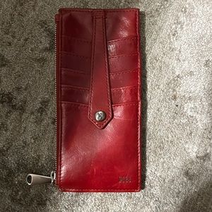 Hobo red slim card wallet